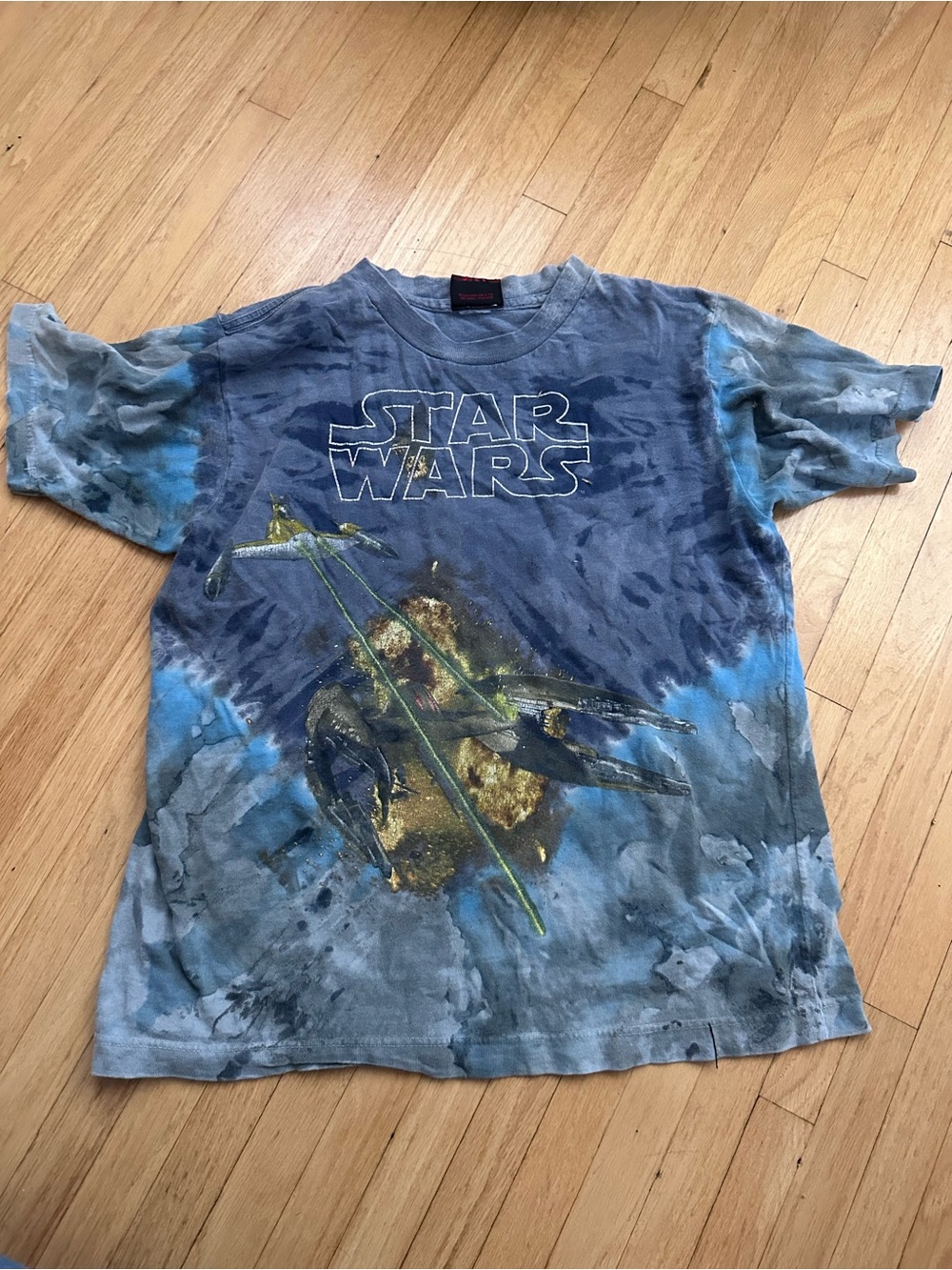Star Wars Blue Tie-Dye Space Battle Tee
